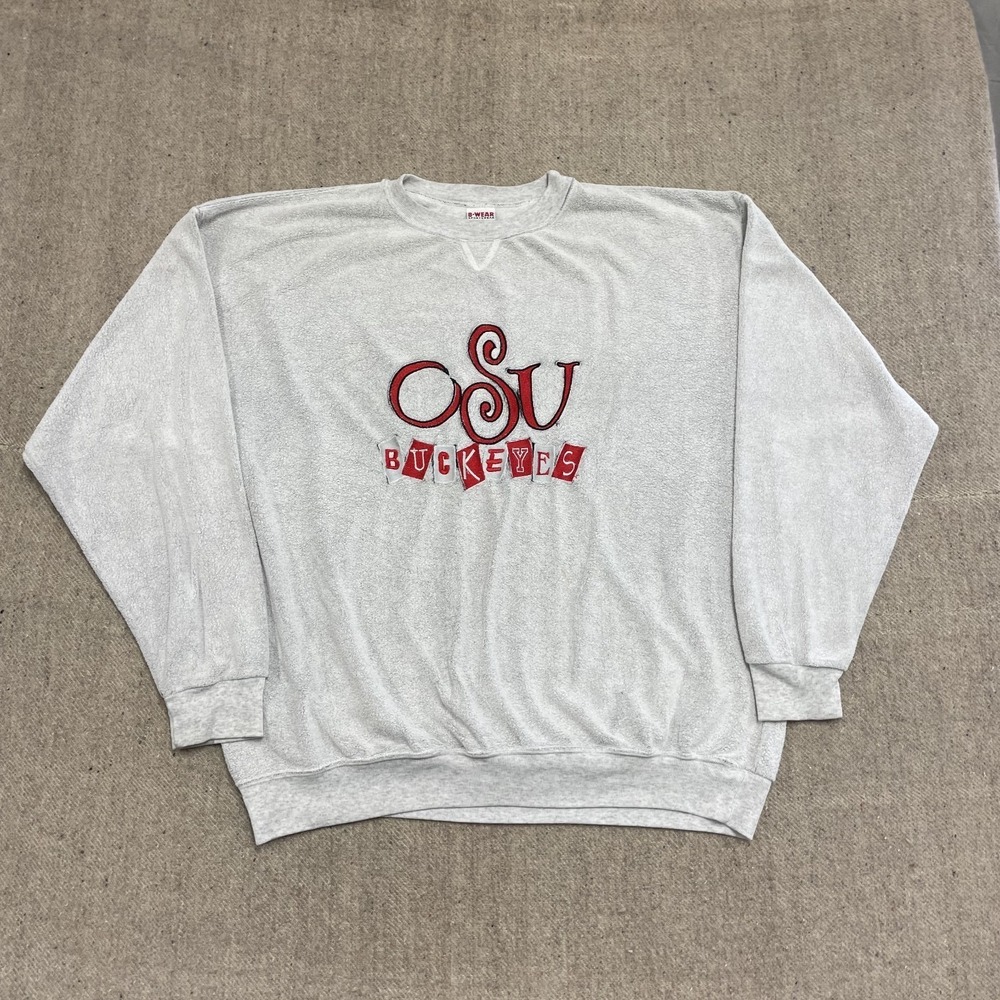 Vintage Ohio State OSU Sweatshirt Mens XXL White 1990s B-Wear